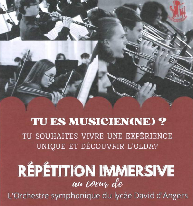 Rejoignez l’Orchestre du lycée David d’Angers